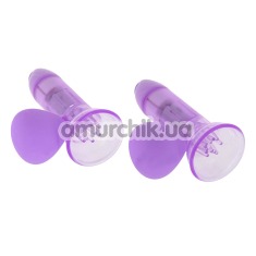 Вакуумные стимуляторы для сосков с вибрацией Vibrating Nipple Pump, фиолетовые - Фото №1