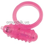 Віброкільце Silicone Soft Cock Ring Vibro, рожеве  - Фото №1