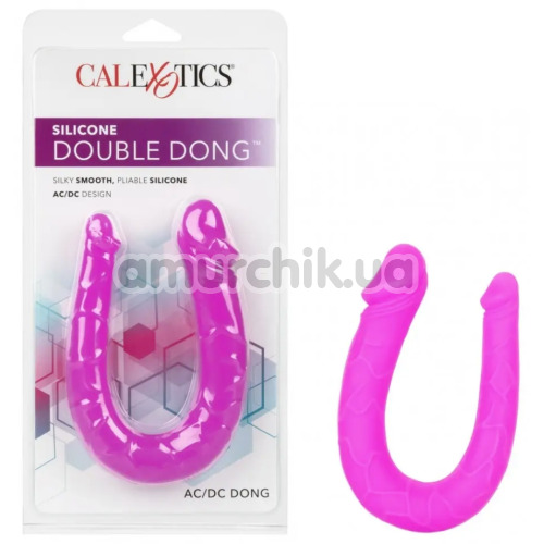 Двухконечный фаллоимитатор Silicone Double Dong AC DC Dong, розовый