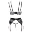 Комплект Abierta Fina Suspender Set черный: бюстгальтер + пояс для чулок + трусики-стринги - Фото №6