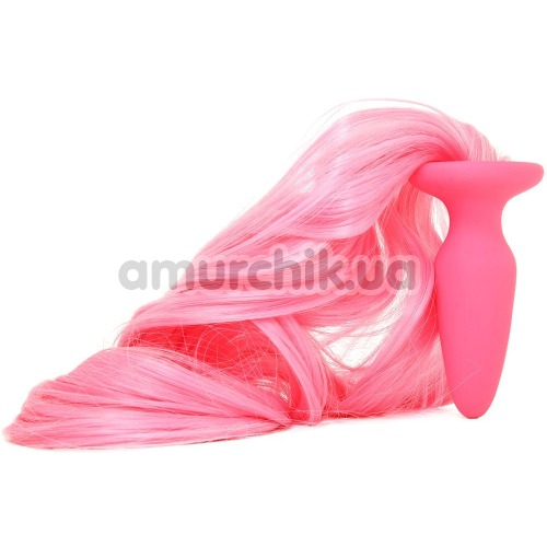 Анальна пробка з рожевим хвостом Unicorn Tails Pastel, рожева