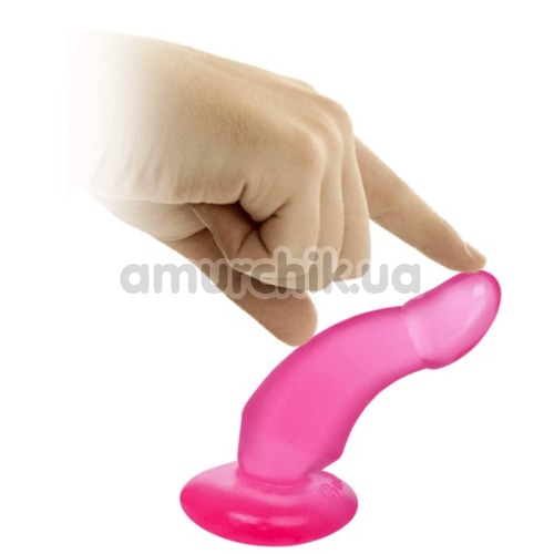 Анальна пробка Butt Plug Hungry з загнутою голівкою, рожева