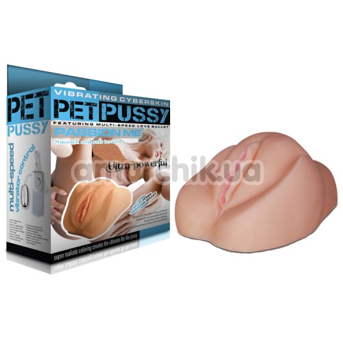 Искусственная вагина с вибрацией Lovetoy Vibrating Cyberskin Pet Pussy DL-70, телесная