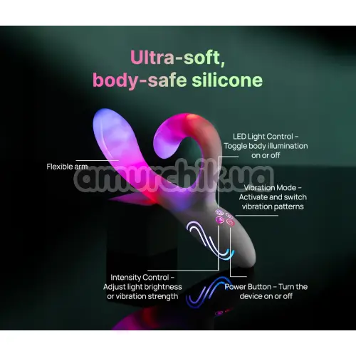 Вибратор с подсветкой Illumination The Rabbit, белый