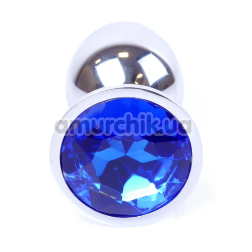 Анальная пробка с синим кристаллом Exclusivity Jewellery Silver Plug, серебряная