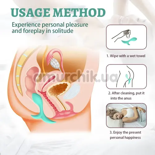 Анальна пробка з вібрацією Odeco Every Night Toys Sally, бірюзова