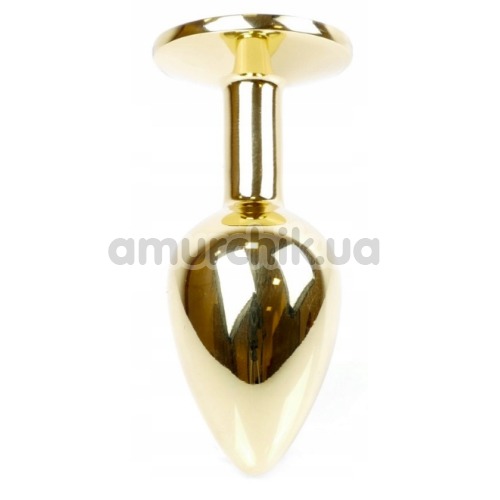 Анальная пробка с прозрачным кристаллом Exclusivity Jewellery Gold Plug, золотая