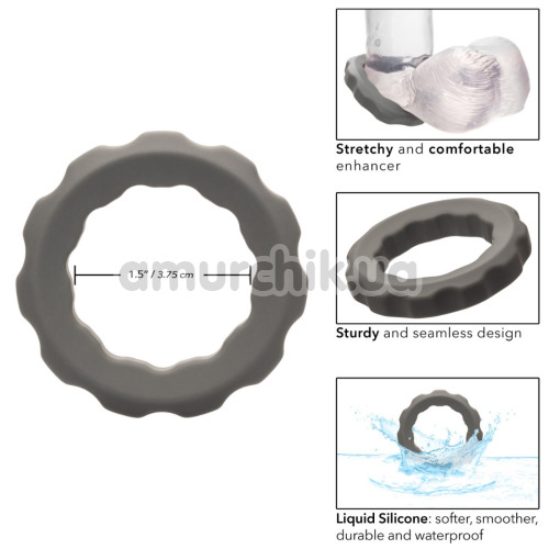 Эрекционное кольцо для члена Alpha Liquid Silicone Erect Ring, серое