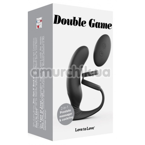 Вибростимулятор простаты с эрекционным кольцом Love To Love Double Game, черный