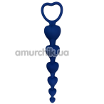 Анальная цепочка Loveshop Silicone Heart Anal Beads, синяя - Фото №1