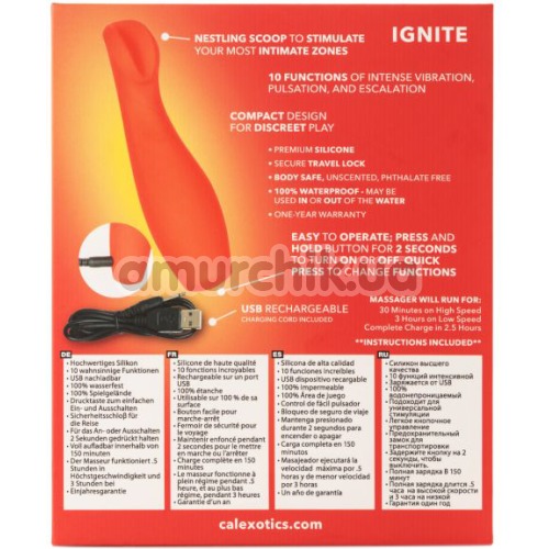 Клиторальный вибратор Red Hot Ignite, красный