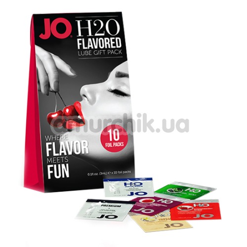 Набір з 10 лубрикантів JO H2O Flavored Lube Foil Gift Pack, 10 x 3 мл