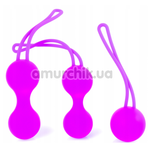 Набір вагінальних кульок Boss Series Silicone Kegal Balls Set, фіолетовий - Фото №1
