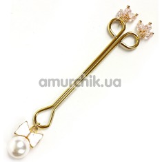 Затискач для клітора Art of Sex Clit Clamp Bow Pearl, золотий - Фото №1