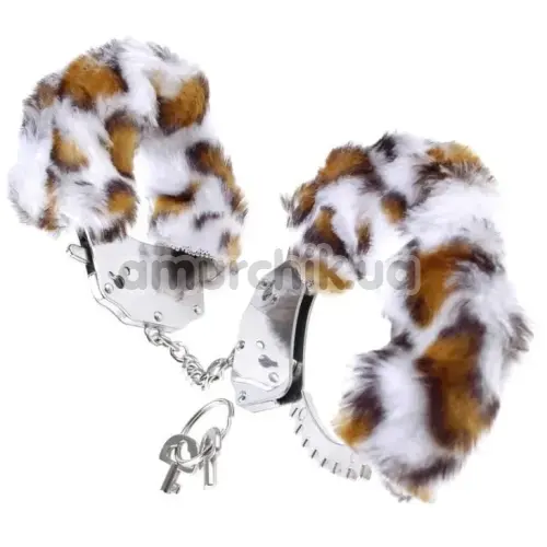 Наручники Roomfun Furry Cuffs, леопардовые - Фото №1