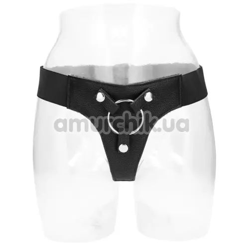 Трусики для страпона Realrock Elastic Harness, чорні - Фото №1