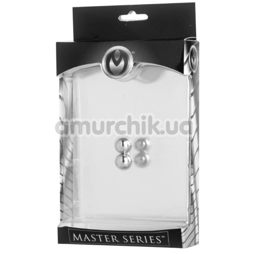 Магнитные зажимы для сосков Master Series Magnus Mighty Magnetic Orbs, серебряные
