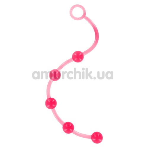 Анальная цепочка Jelly Pleasure Beads, розовая - Фото №1