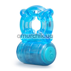 Виброкольцо Stay Hard Rechargeable 5 Function Cock Ring, голубое - Фото №1