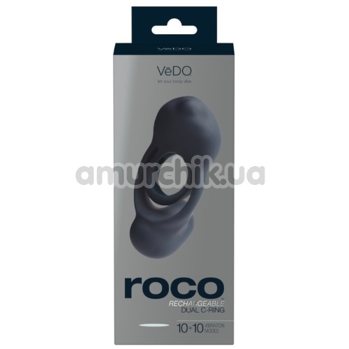 Виброкольцо VeDO Roco Rechargeable Dual C-Ring, черный