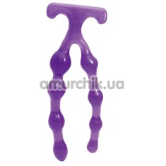 Анально-вагінальний стимулятор 2 Way Beads, фіолетовий - Фото №1