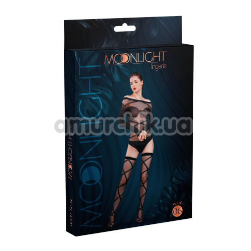Комплект Moonlight Lingerie Model 06, черный: боди + чулки
