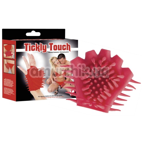 Перчатка для массажа Tickly Touch, красная