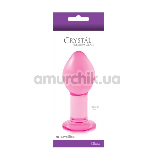 Анальна пробка Crystal Premium Glass Large, рожева