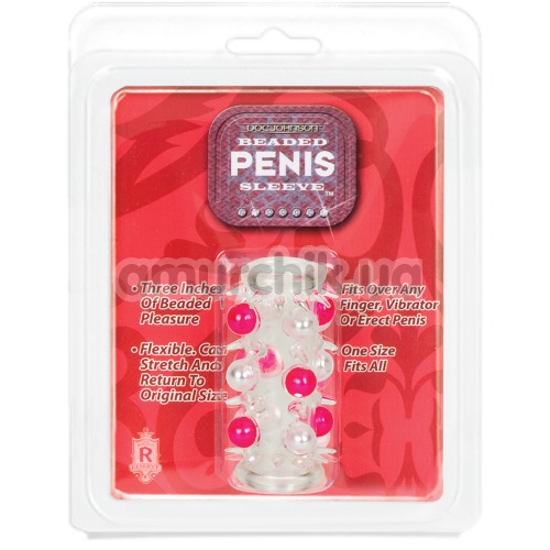 Насадка на пенис Beaded Penis Sleeve с розовыми бусинами