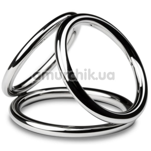 Эрекционное кольцо Unbendable Triad Chamber Metal Cock And Ball Ring M, серебряное - Фото №1