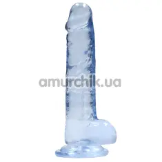 Фаллоимитатор Realrock Crystal Clear Dildo Realistic 7, голубой - Фото №1