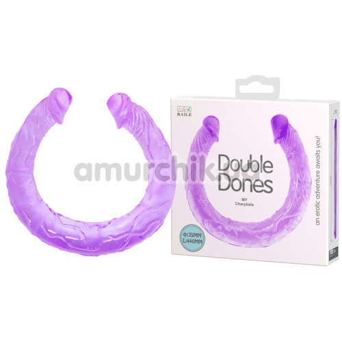 Двухконечный фаллоимитатор Double Dong, 44 фиолетовый