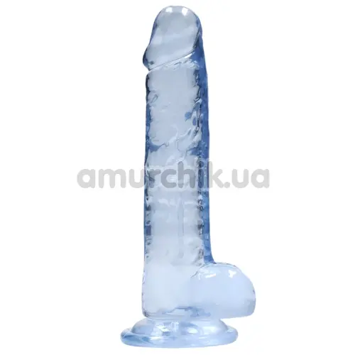 Фалоімітатор Realrock Crystal Clear Dildo Realistic 7, блакитний - Фото №1 Фалоімітатор Realrock Crystal Clear Dildo Realistic 7, блакитний - Фото №1