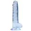 Фалоімітатор Realrock Crystal Clear Dildo Realistic 7, блакитний - Фото №1