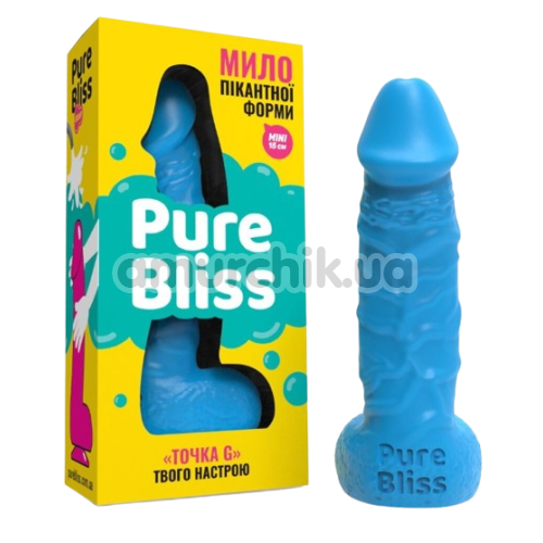 Мыло в виде пениса с присоской Pure Bliss Mini, голубое