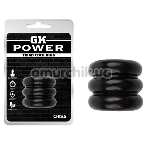 Эрекционное кольцо GK Power Triad Cock Ring, черное