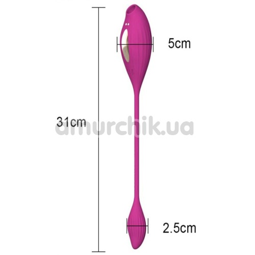 Симулятор орального секса с виброяйцом 2 in 1 Clit Sucker Massager PL-VR293, розовый