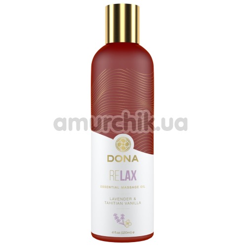 Массажное масло Dona Relax Lavender & Tahitian Vanilla - лаванда и ваниль, 120 мл