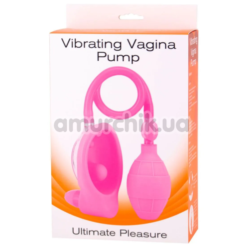 Вакуумная помпа для вагины с вибрацией Vibrating Vagina Pump Ultimate Pleasure, розовая