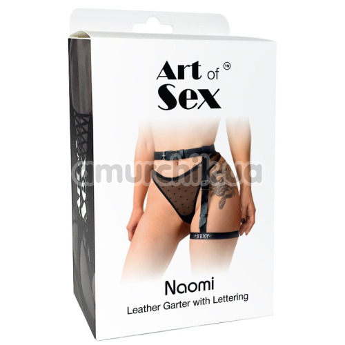 Гартер Art of Sex Naomi с надписью Sexy, черный