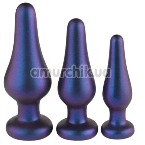 Набір з 3 анальних пробок Hueman Comets Butt Plug Set Of Three, фіолетовий