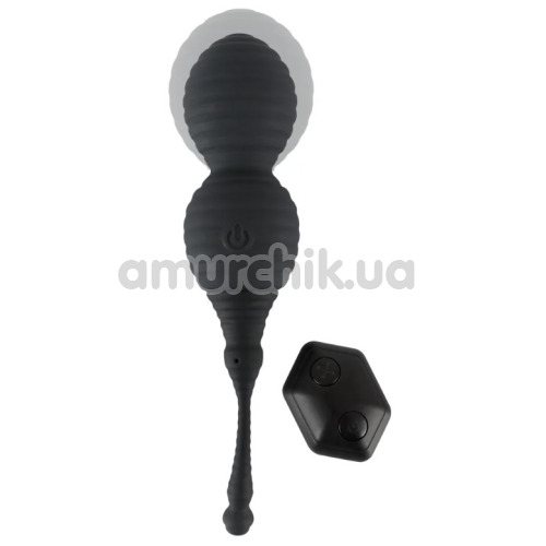 Вагінальні кульки з вібрацією Inflatable + Remote Controlled Love Balls, чорні