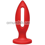 Анальная пробка Kink Lube Luge Premium Silicone Plug 6, красная - Фото №1