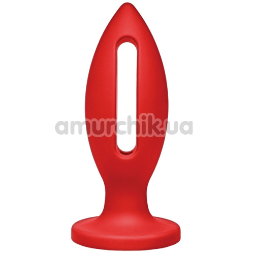 Анальна пробка Kink Lube Luge Premium Silicone Plug 6, червона - Фото №1