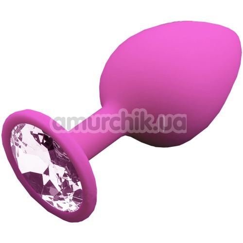 Анальна пробка з рожевим кристалом SWAROVSKI Пікантні Штучки Large, рожева - Фото №1