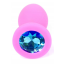 Анальная пробка с голубым кристаллом Exclusivity Jewellery Silicon Plug S, розовая - Фото №2
