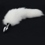 Анальная пробка с белым хвостом лисы DS Fetish S, серебристая - Фото №2