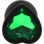 Анальна пробка із зеленим кристалом Silicone Jewelled Butt Plug Heart Small, чорна - Фото №2