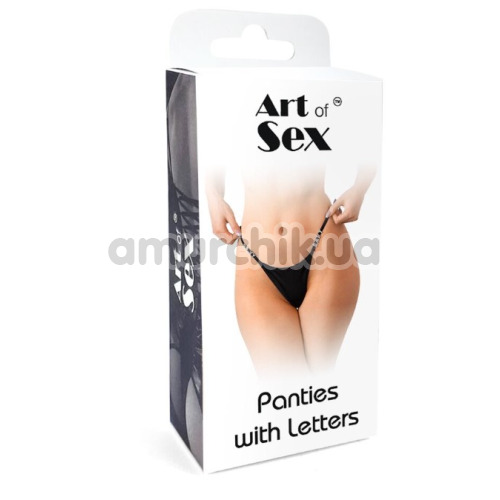 Трусики-стринги Art of Sex Panties With Letters с надписью Sexy Baby, белые
