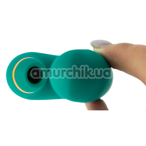 Симулятор орального секса для женщин с вибрацией 3 in 1 Clitoral Sucker Vibrator, зеленый